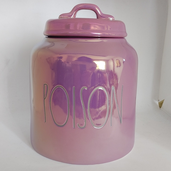 Rae Dunn Purple Beware Poison Halloween Luster Jars Canisters - Picture 3 of 8